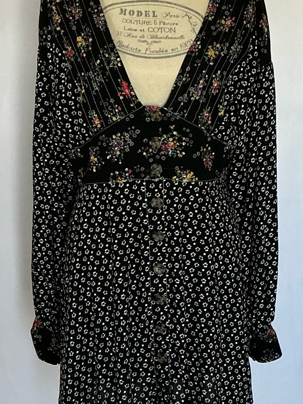 Free People Wonderland Mixed Floral Mini Dress Estimated Small